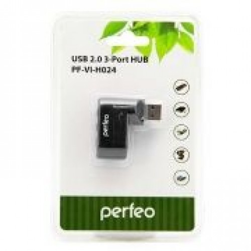 HUB 3-port Perfeo PF-VI-H024, черный (PF_4280)