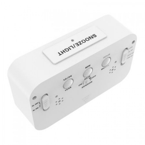 Часы будильник Ritmix CAT-100 , температура, белые