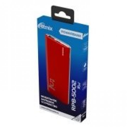 Зарядное устройство Ritmix RPB-5002 Red, 5000 мА/ч Li-pol, 2.1A USB