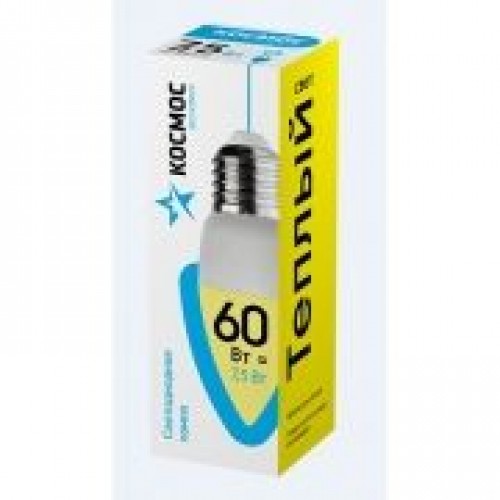 Светодиодная (LED) лампа Космос ЭКОНОМИК CN Свеча" 7.5W/3000/E27 (LkecLED7.5wCNE2730)"