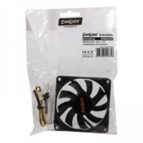 Вентилятор 80 x 80 x 15, 3 pin, 12V, 1600 об/мин, втулка, кабель 30 см, Exegate (ES08015S3P)