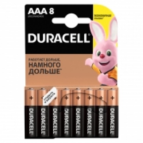 Батарейка AAA Duracell LR03-8BL, 8 шт, блистер (MN2400)