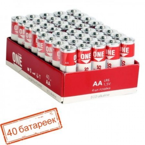 Батарейка AA Smartbuy ONE LR6/40 Eco Alkaline, 40шт (SOBA-2A40S-Eco)