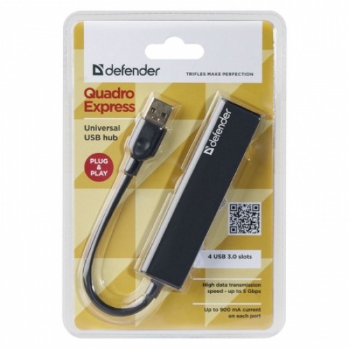 HUB 4-port Defender Quadro Express USB 3.0 (83204)