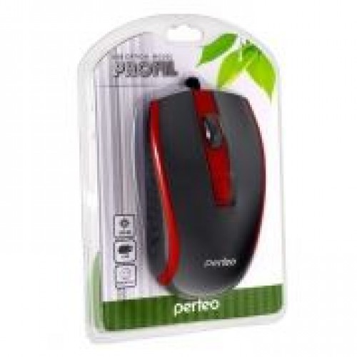 Мышь Perfeo Profil, чёрно-красная, USB (PF-383-OP-B/RD) (PF_4928)