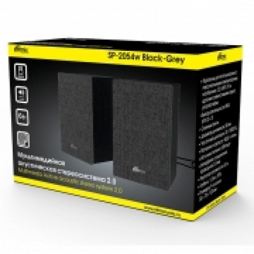 Колонки Ritmix SP-2054w, 6 Вт, MDF, питание от USB, черный/серый