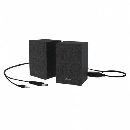 Колонки Ritmix SP-2054w, 6 Вт, MDF, питание от USB, черный/серый