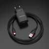 Зарядное устройство Borofone BA20A, 2.1А USB + кабель Lightning, черное