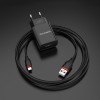 Зарядное устройство Borofone BA20A, 2.1А USB + кабель Lightning, черное
