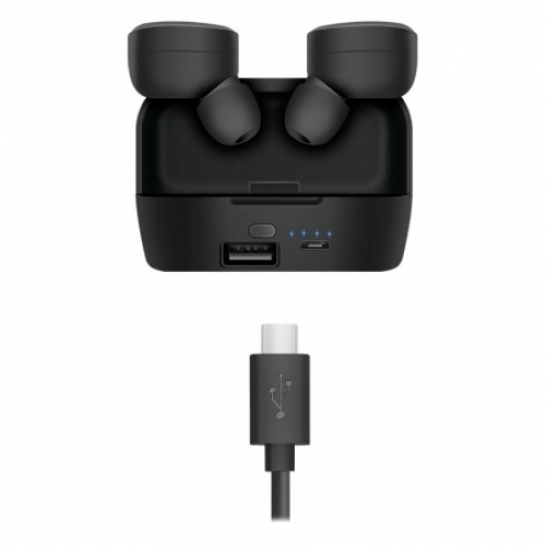 Гарнитура Bluetooth Defender Twins 639 TWS, вставная, зарядный кейс, чёрная (63639)