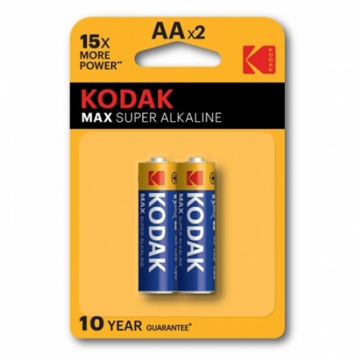 Батарейка AA Kodak MAX LR6-2BL, Alkaline, 2шт в блистере (KAA-2)
