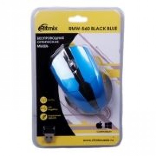 Мышь беспроводная Ritmix RMW-560 Black/Blue USB