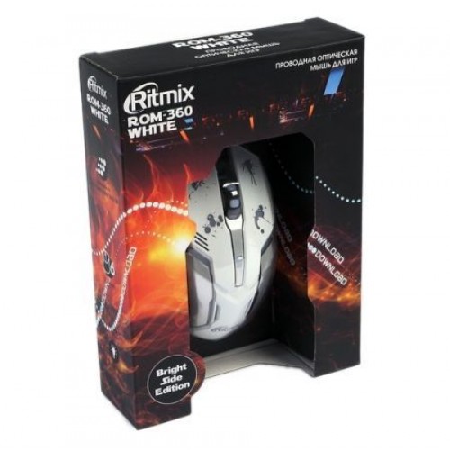 Мышь игровая Ritmix ROM-360 USB белая