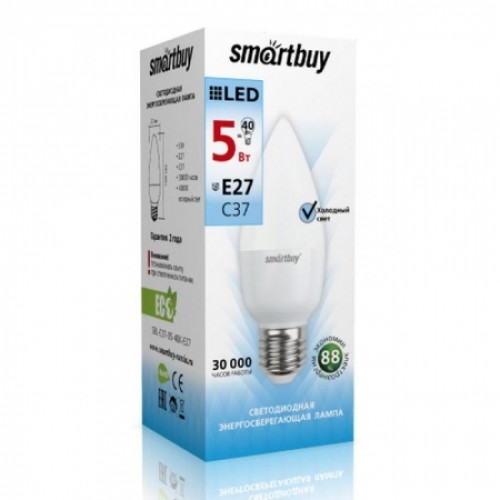Светодиодная (LED) лампа Smartbuy C37 05W/4000/E27 (SBL-C37-05-40K-E27)