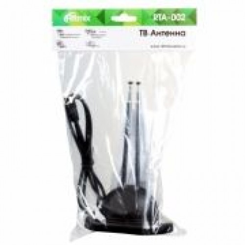 Антенна комнатная для ТВ, VHF/UHF/FM, DVB-T2, пассивная, Ritmix RTA-002