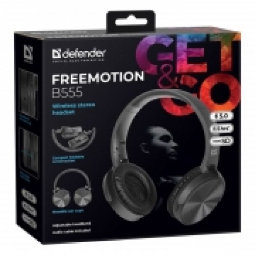 Гарнитура Bluetooth Defender B555 FreeMotion, MP3, накладная, черная (63555)