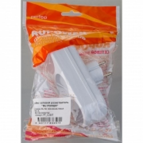 Переходник тройник Perfeo RU POWER 3L, без заземления, белый, 220В 6А (PF_C3357)