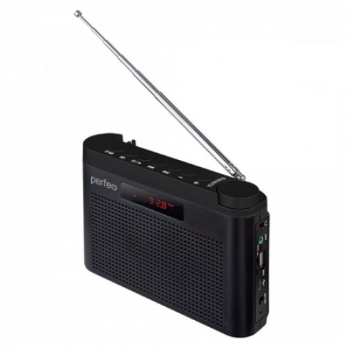 Радиоприемник Perfeo ТАЙГА УКВ/FM, MP3, AUX, аккумулятор, черный (PF_C4939)