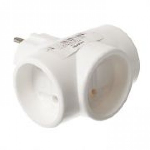 Переходник тройник Rexant, без заземления, белый, 220В 6А (11-1081)