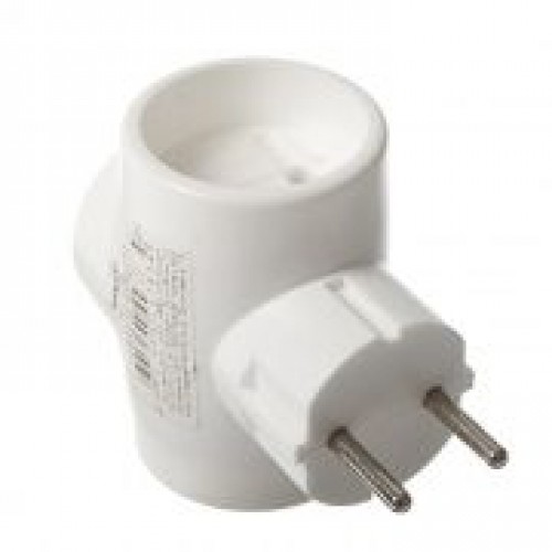 Переходник тройник Rexant, без заземления, белый, 220В 6А (11-1081)