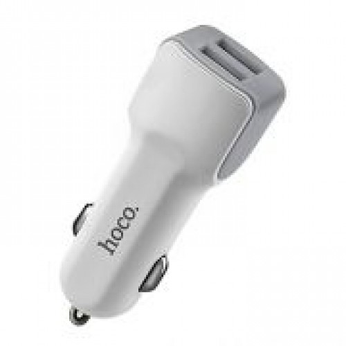 Зарядное автомобильное устройство Hoco Z23 2.4A 2xUSB, белое