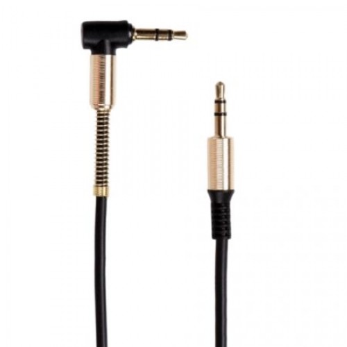 Кабель аудио 3.5 stereo plug -> 3.5 stereo plug, 1 м, угловой штекер, черный, Ritmix RCC-247