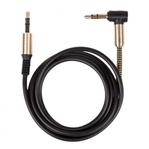 Кабель аудио 3.5 stereo plug -> 3.5 stereo plug, 1 м, угловой штекер, черный, Ritmix RCC-247