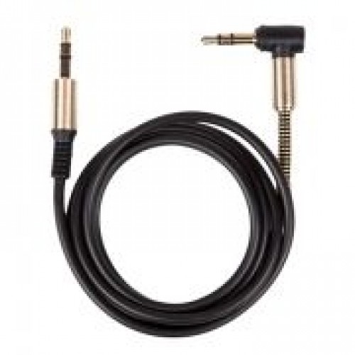 Кабель аудио 3.5 stereo plug -> 3.5 stereo plug, 1 м, угловой штекер, черный, Ritmix RCC-247