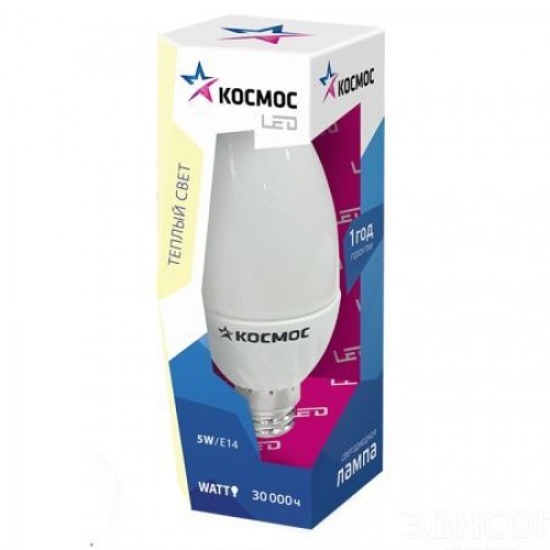 Светодиодная (LED) лампа Космос CN Свеча" 5W/3000/E14 (Lksm_LED5wCNE1430)"