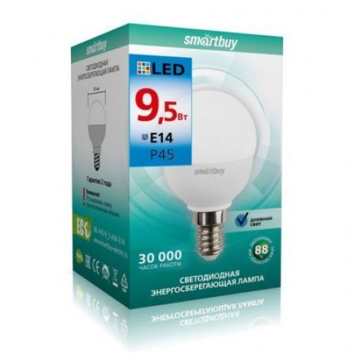 Светодиодная (LED) лампа Smartbuy P45 9.5W/4000/E14 (SBL-P45-9_5-40K-E14)