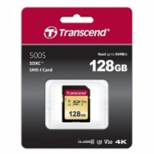 Карта памяти SDXC 128Gb Transcend 500S Class 10 U3 V30 (TS128GSDC500S)