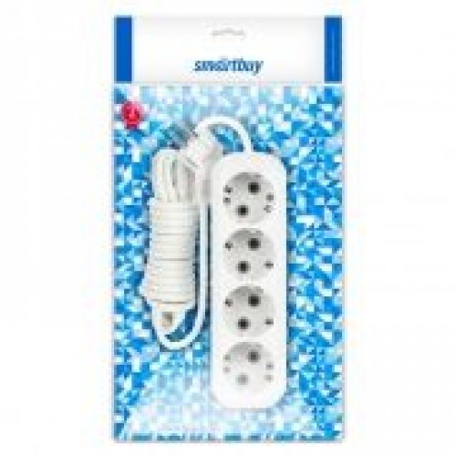 Удлинитель сетевой Smartbuy, 4 розетки, 3 м, 16А/3.5кВт заземление (SBE-16-4-03-Z)