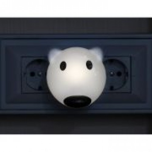 Светильник-ночник Белый мишка" с датчиком света, светодиодный, 0.5Вт, 220В, Эра (NN-603-LS-W)"