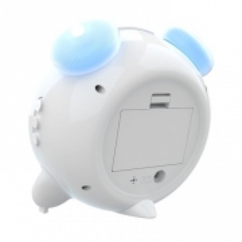 Часы будильник Ritmix CAT-057 с ночником, белые