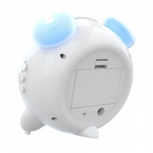 Часы будильник Ritmix CAT-057 с ночником, белые