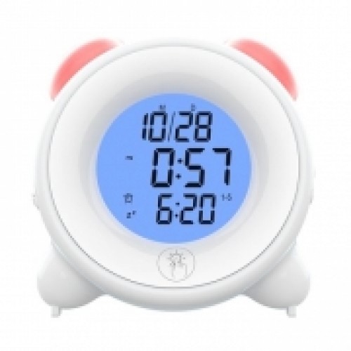 Часы будильник Ritmix CAT-057 с ночником, белые