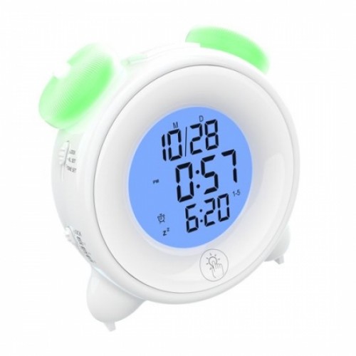 Часы будильник Ritmix CAT-057 с ночником, белые