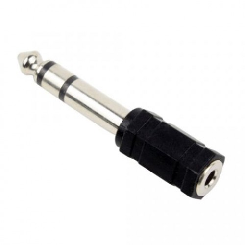 Адаптер 3.5 stereo jack -> 6.3 stereo plug, пластиковый корпус, Rexant (14-0202)