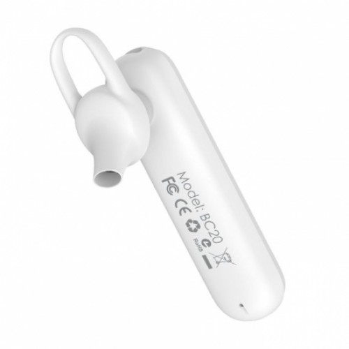 Гарнитура Bluetooth Borofone BC20 Smart, вставная, моно, белая