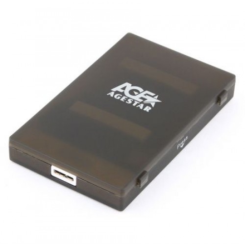 Внешний контейнер для 2.5 HDD S-ATA AgeStar 3UBCP1-6G, пластик, черный, USB 3.0"