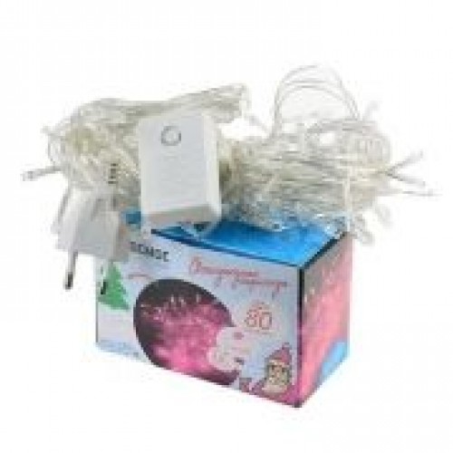 Светодиодная гирлянда Космос, розовая, 80 LED, 8 режимов, 8.8 м (KOC_GIR80LED_P)