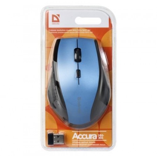 Мышь беспроводная Defender MM-365 Accura, синяя (52366)