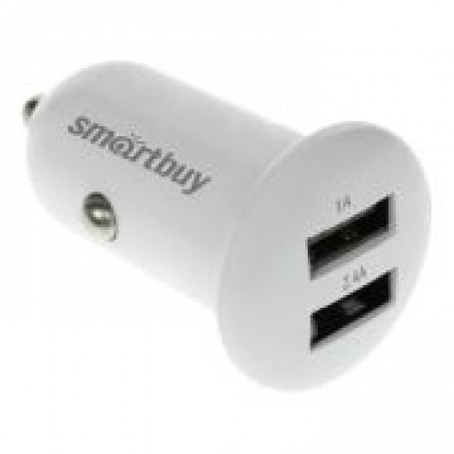 Зарядное автомобильное устройство Smartbuy TURBO, 2.4A+1A 2xUSB, белое (SBP-2025)