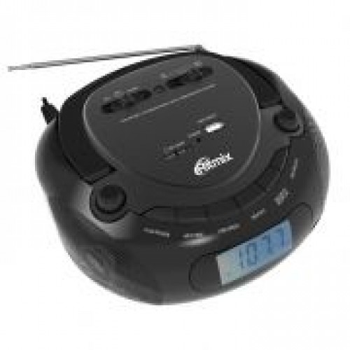 Мини аудио система Ritmix RBB-030BT, MP3, FM/AM/SW1/SW2, AUX, Bluetooth, черная