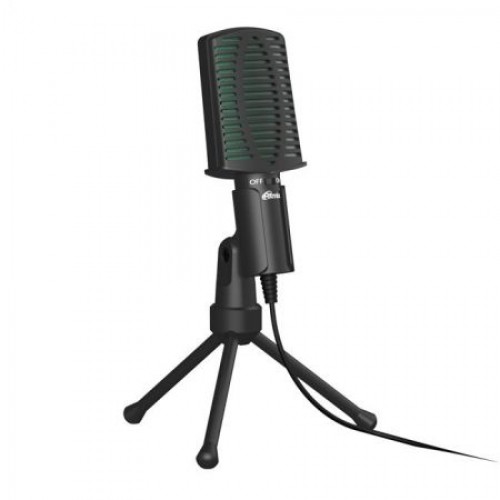 Микрофон Ritmix RDM-126 Black-Green, конденсаторный, подставка