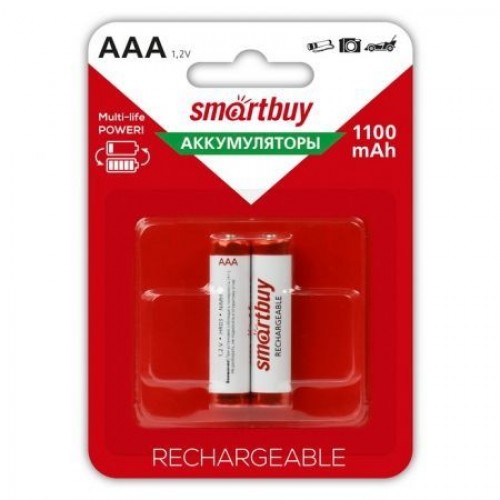 Аккумулятор AAA Smartbuy HR03-2BL 1100мА/ч Ni-Mh, 2шт, блистер (SBBR-3A02BL1100)