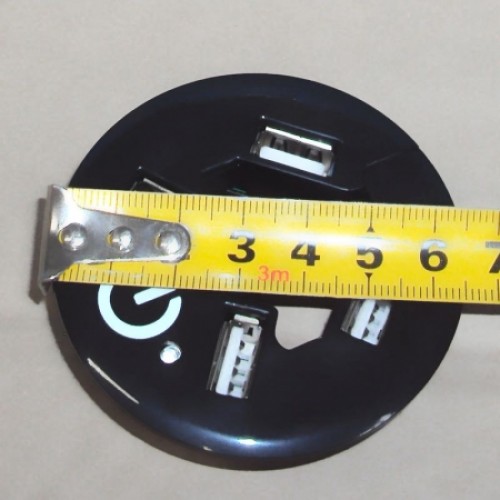 HUB 4-port Perfeo PF-H029 для установки в отверстие столешницы, черный (PF_C3219)