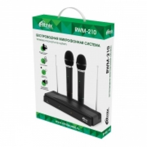 Микрофонная система Ritmix RWM-210, 2 беспроводных микрофона, до 10 м