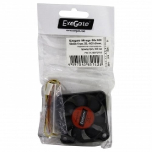 Вентилятор 50 x 50 x 10, 3 pin, 12V, 4500 об/мин, втулка, кабель 30 см, Exegate (EX05010S3P)