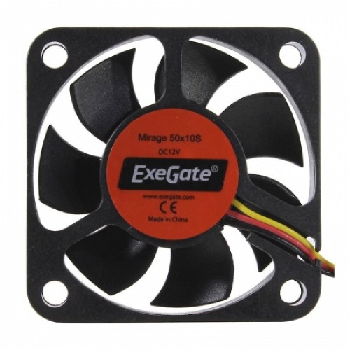 Вентилятор 50 x 50 x 10, 3 pin, 12V, 4500 об/мин, втулка, кабель 30 см, Exegate (EX05010S3P)